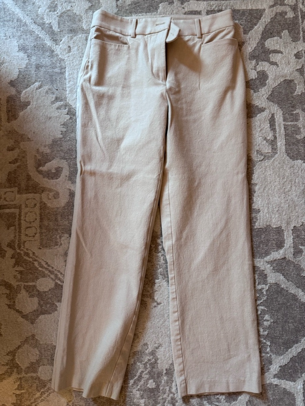 LOFT Parker Straight-Leg Pants in Light Beige